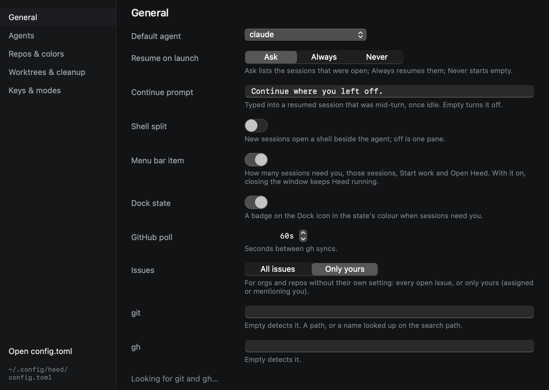 Settings: General Settings: General