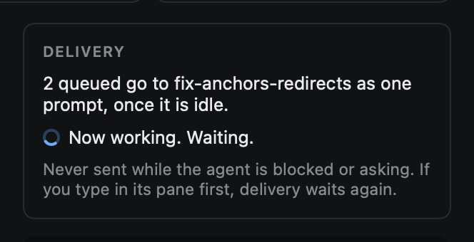 Delivery: waiting while the agent works Delivery: waiting while the agent works