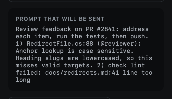 The prompt that will be sent The prompt that will be sent