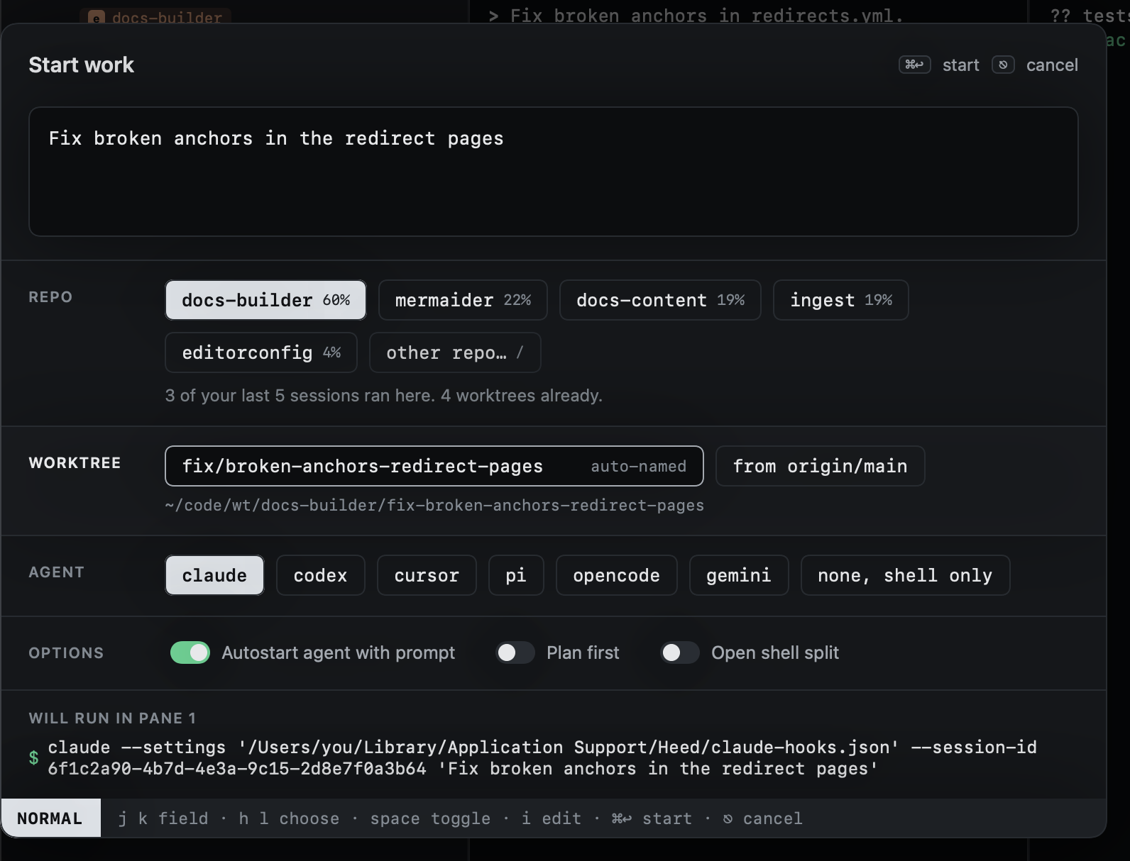 The worktree field: fix/broken-anchors-redirect-pages, and where the worktree will go The worktree field: fix/broken-anchors-redirect-pages, and where the worktree will go