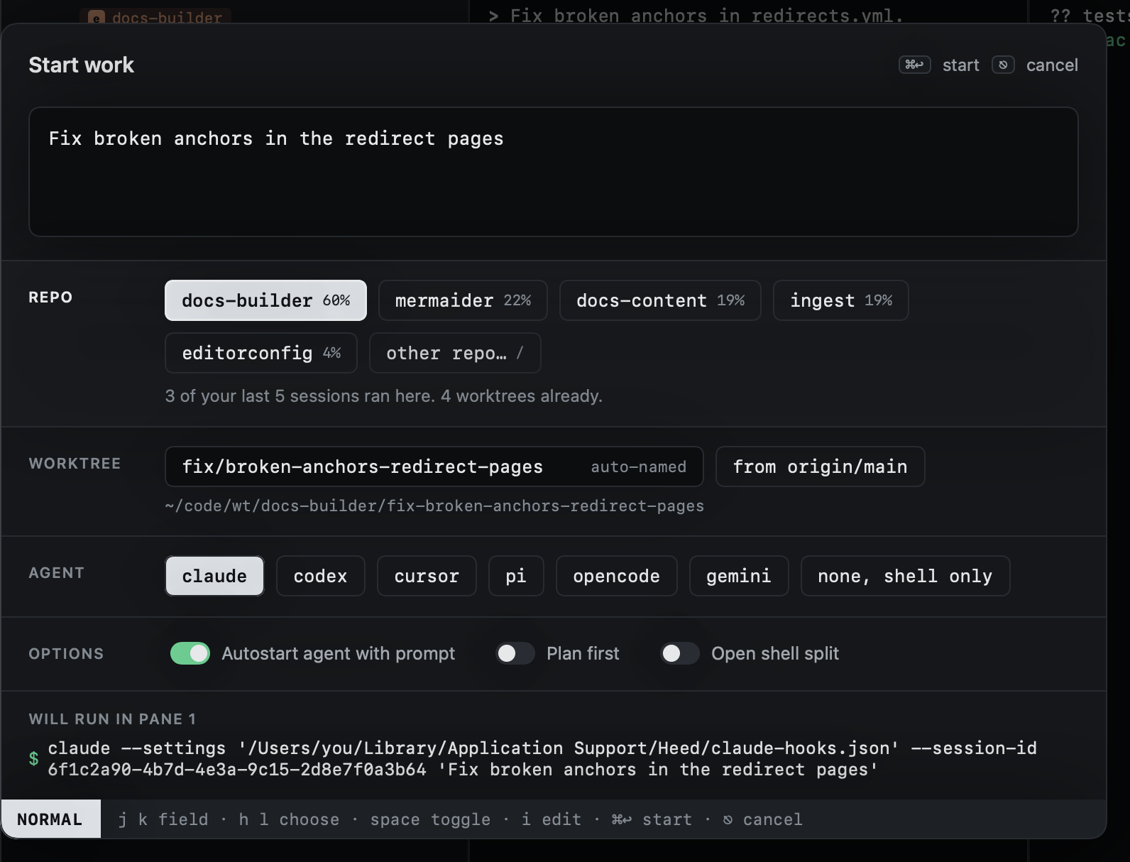 The repo field: guesses with their confidence, and why the first was picked The repo field: guesses with their confidence, and why the first was picked