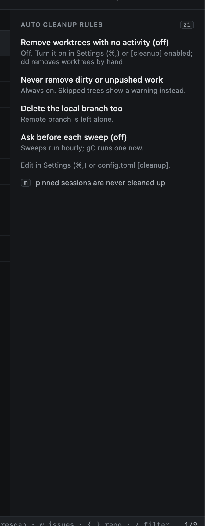 The cleanup rules in Repos The cleanup rules in Repos